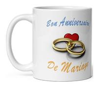 Mug anniversaire mariage fête des noces pour couple tasse amour wedding Idée Cadeau Originale Famille mari femme époux épouse