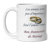 Mug anniversaire mariage seul l'amour compte pour couple tasse amour wedding Idée Cadeau Originale Famille mari femme époux épouse