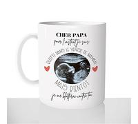 Mug Annonce de Grossesse - Tasse Cadeau Echographie - Idées Cadeaux Original Personnalisable - Futur Papa Fete des Pères