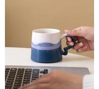 Mug artisanal aquarela à l'émail réactif rose et vert