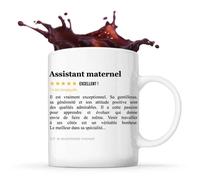 Mug Assistant Maternel Avis Métier Recommandation Homme Tasse Collègue Boulot Cadeau Anniversaire Retraite