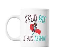 Mug Assistante Maternelle J'peux Pas Blanc Tasse Cadeau Personnalisé
