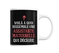 Mug Assistante Maternelle Qui Déchire Tasse Café Métier Pour Collègue De Travail Ami Ou Famille Imprimé En France