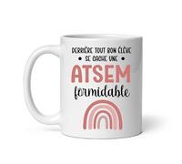 Mug ATSEM formidable derrière tout bon élève arc en ciel Tasse ATSEM