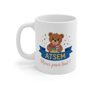 Mug ATSEM Merci - Ours et Livres - Cadeau École Maternelle Fin d’Année