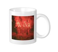 Mug avec impression sorcière - Sorcières du feu - Danse - Ciel nocturne - Artistique - Beau rouge et noir - Céramique - Infusion de thé - Poids léger - Pour garde-manger - Apaartment - Chambre à