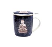 Mug avec infuseur métal - Bouddha bleu Nuit - Hauteur 9.5 cm - Diamètre 8.7 cm - 400 ml