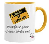 Mug avec inscription « Another Year Closer » pour 40ème anniversaire - Cadeau de Noël amusant - Grande poignée robuste - Passe au lave-vaisselle/micro-ondes