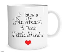 Mug avec inscription « It Takes a Big Heart to Teach Little Minds » - Cadeau de Noël ou d'anniversaire - 325 ml