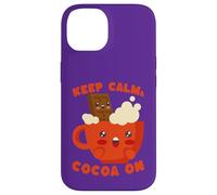 Mug avec Inscription Keep Calm Cocoa on Cute Hot Chocolate Coque pour iPhone 14