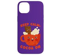 Mug avec Inscription Keep Calm Cocoa on Cute Hot Chocolate Coque pour iPhone 14 Plus