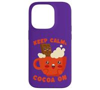 Mug avec Inscription Keep Calm Cocoa on Cute Hot Chocolate Coque pour iPhone 14 Pro