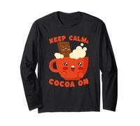 Mug avec Inscription Keep Calm Cocoa on Cute Hot Chocolate Manche Longue