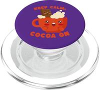 Mug avec Inscription Keep Calm Cocoa on Cute Hot Chocolate PopSockets PopGrip pour MagSafe
