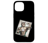 Mug avec inscription « Strong Cat Coffee Lover Muscles » Coque pour iPhone 15