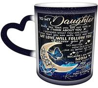 Mug avec motif papillons Mom to My Daughter I Love You Forever Always Magic sensible à la chaleur Couleurs changeantes