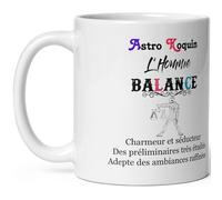 Mug Balance Homme coquin - Tasse humour Signe Astro Koquin Balance - Mug signe astrologique drôle - Qualité Cadeau Original Anniversaire Noël Fête garçon collègue ami céramique 325ml petit déjeuner