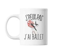 Mug Ballet Danse Classique J'peux Pas Blanc Tasse Cadeau Personnalisé