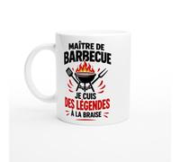 Mug Barbecue Maître de Barbecue Je Cuis des Légendes à la Braise | Tasse Fun Barbecue - Idée Cadeau Originale