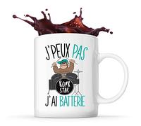 Mug Batterie musique j'peux pas Blanc
