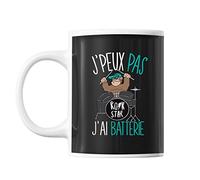 Mug Batterie musique j'peux pas Noir