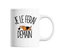 Mug Beagle Je Le Ferai Demain Tasse Cadeau Personnalisé