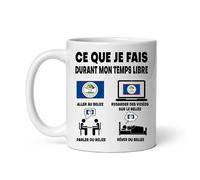 Mug Belize ce que je fais durant mon temps libre Tasse humour voyage