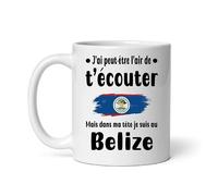 Mug Belize j'ai peut-être l'air de t'écouter humour voyage Tasse Belize