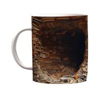 Mug bibliothèque bibliothèque - Design imprimé 3D, tasse à café, pièce de boisson littéraire, récipient à thème de lecture | Construction en céramique émaillée d'une capacité de 350 ml Illustration