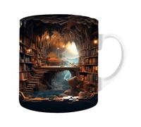 Mug bibliothèque | Tasse à bibliothèque | Tasse en céramique | Tasse à thé 350 ml, tasse à café, tasse à café, tasse à boisson pour lecteurs