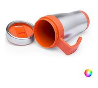 Mug Bicolore Avec Couvercle Et Doseur De Sécurité (450 Ml) - Tasse À Café Et Thé Isotherme Couleur - Orange