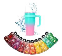 Mug Bicolore Isotherme avec Paille et Poignée | Gourde Inox 60 cl + 10 Sticks Bolero Classiques Sans Sucre | Coloris Rose & Bleu