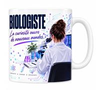 Mug Biologiste - La Curiosité Ouvre de Nouveaux Mondes | Mug Céramique 330 ml | Idée Cadeau Original Homme Femme | Passe au Lave-Vaisselle et au Micro-Ondes | Impression Sublimation Haute Définition