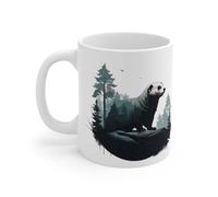 Mug Blaireau dans la Forêt - Tasse Céramique 325ml avec Design Nature - Cadeau Passion Animaux et Aventure Sauvage Mug Size 11oz