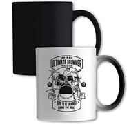 Mug blanc à changement de couleur avec motif crâne « Bring The Beat Born To Be Drummer »