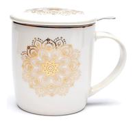 Mug blanc avec infuseur métal - Mandala