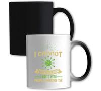 Mug blanc avec slogan « I can't write alone. I write with people around me »