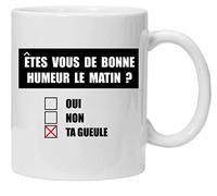 Mug Bonne Humeur ta Gueule - Idée Cadeau Original, Humour Femme - Tasse Couple Saint Valentin - Gadget Geek Homme - Idéal Anniversaire Soeur Ou Meilleure Amie