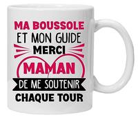 Mug Bonne Humeur ta Gueule | Tasse avec Message et Dessin Amusant (Ma boussole et mon guide) | idée Cadeau Humour Maman Original Anniversaire Fête de Mères