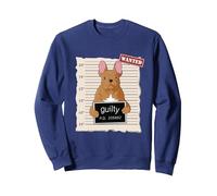 Mug Bouledogue Français Chien Coupable Sweatshirt, Unisexe pour Adultes, Bleu Marine, XXL