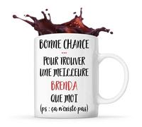 Mug - Brenda - Tasse Cadeau - Céramique - Blanc - Cylindrique
