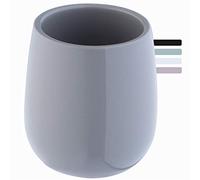 Mug Brosse à Dents en céramique KADAX, mug Salle de Bain, Porte Brosse à Dents, 9,5 x 9,5 x 10 cm, mug Salle de Bain, Brosse à Dents, Dentifrice, Rangement, mug, mug à Boire (Gris)