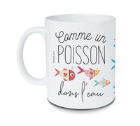 Mug BUBBLE GUM Céramique Blanc 325 ml Mug Rond Réutilisable Passe au Micro-Ones Isolée Moderne Maison