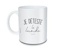 Mug BUBBLE GUM en Céramique Ronde Tasse 325 ml Blanc Je déteste le lundi