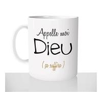 Mug-Cadeau Appelle Moi Dieu - Tasse Café Thé Idée Cadeau Original Homme Humour Collègue Couple - Noël Anniversaire