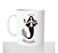 Mug-Cadeau Bretonne - Tasse Café Thé Idée Cadeau Original Apéro Bière Femme Bretagne Sirène Prénom Noël Anniversaire