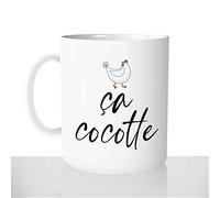 Mug-Cadeau Ca Cocotte - Tasse Café Idée Cadeau Original Poule Poulette Poulailler Humour Mignon Drôle - Noël Anniversaire