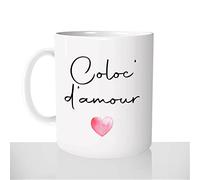 Mug-Cadeau Coloc' d'Amour - Tasse Café Idée Cadeau Original Femme Colocataire Colocation Amitié - Noël Anniversaire