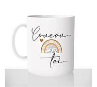 Mug-Cadeau Coucou Toi - Tasse Café Thé Idée Cadeau Original Bonjour Salut Collègue Homme Femme - Noël Anniversaire