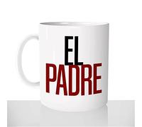 Mug-Cadeau El Padre - Tasse Café Thé Idée Cadeau Original Papa Fête des Pères Parent Homme - Noël Anniversaire